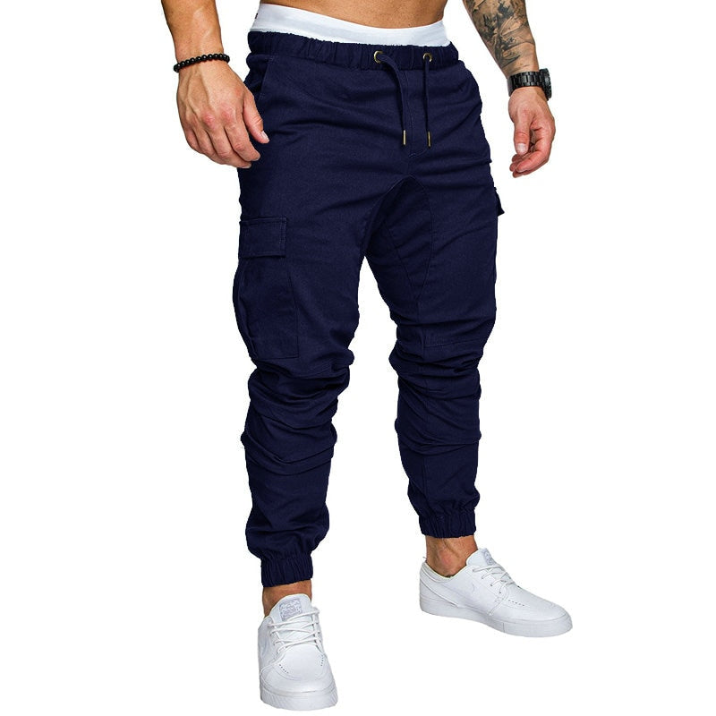 Autumn Men Pants Hip Hop Harem Joggers Pants 2020 New Male Trousers Mens Joggers Solid Multi-pocket Pants Sweatpants M-4XL - dianjiang-