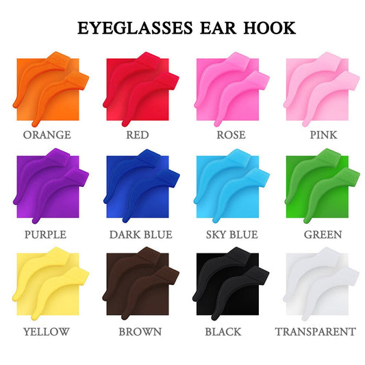 5 Pairs Solid Colour silicone anti-slip eyeglasses holder for children sunglasses or reading glasses ear grip hooks    12 colors - dianjiang-