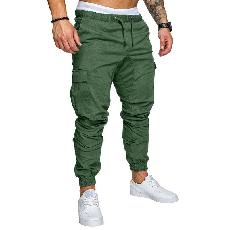 Autumn Men Pants Hip Hop Harem Joggers Pants 2020 New Male Trousers Mens Joggers Solid Multi-pocket Pants Sweatpants M-4XL - dianjiang-