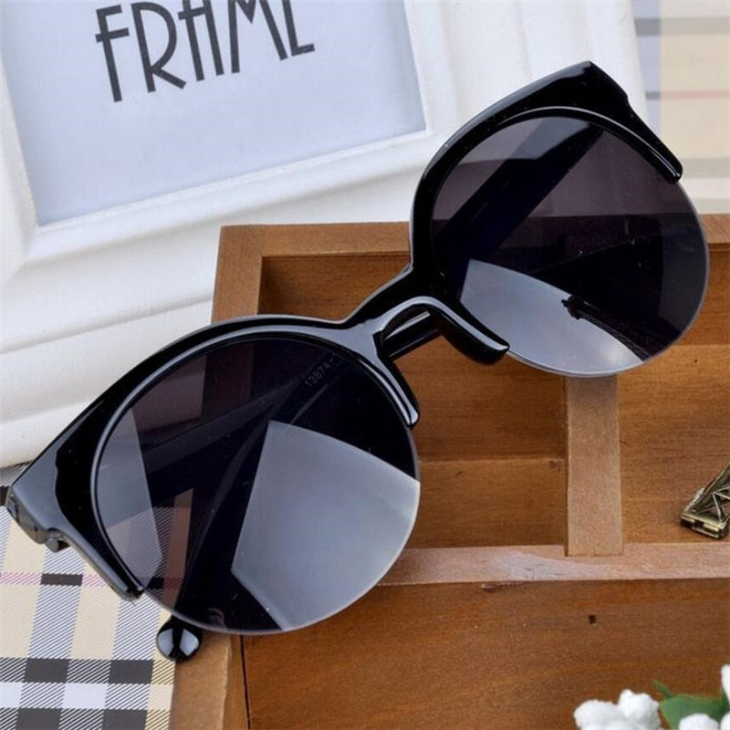 Oculos De Sol Feminino 2016 New Fashion Retro Designer Super Round Circle Glasses Cat Eye Women's Sunglasses Glasses Goggles - dianjiang-