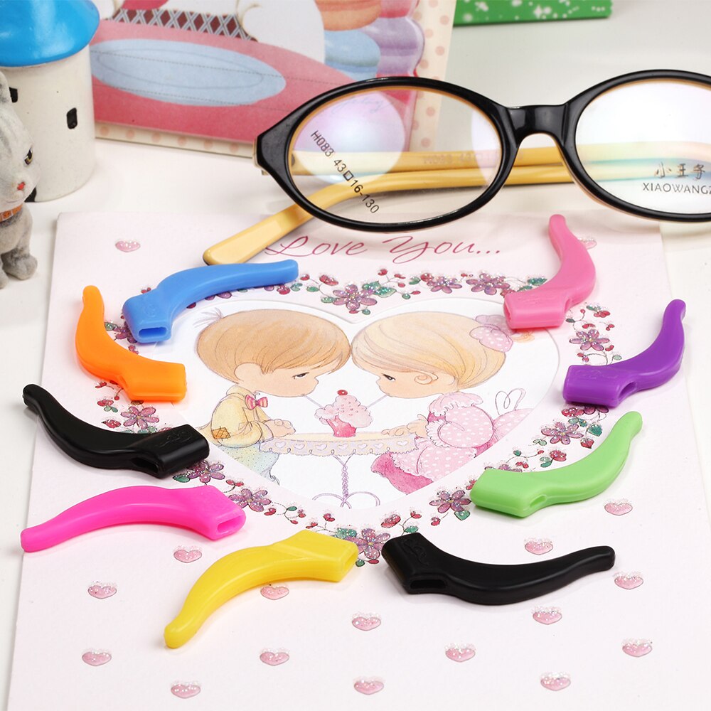 5 Pairs Solid Colour silicone anti-slip eyeglasses holder for children sunglasses or reading glasses ear grip hooks    12 colors - dianjiang-