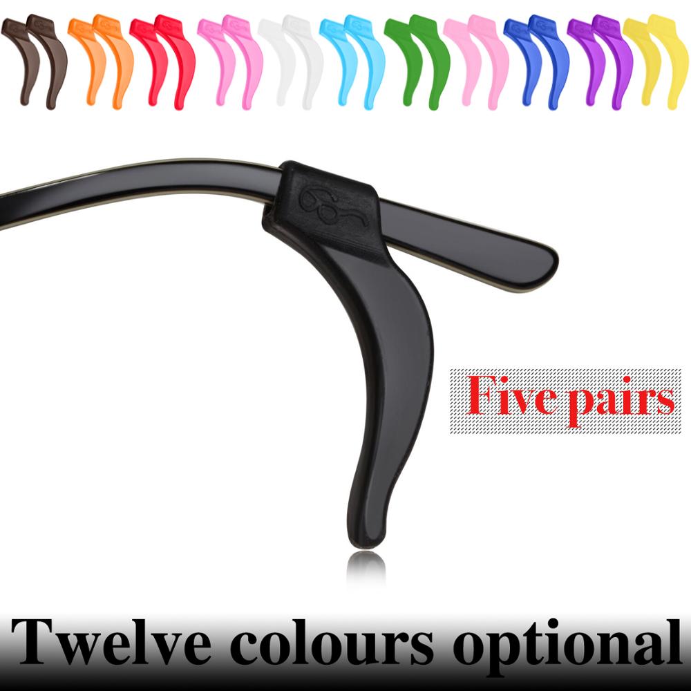 5 Pairs Solid Colour silicone anti-slip eyeglasses holder for children sunglasses or reading glasses ear grip hooks    12 colors - dianjiang-