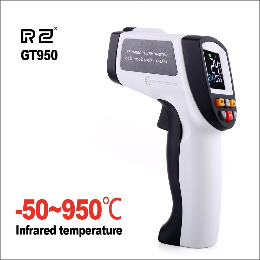 RZ Infrared Thermometer Non-Contact Temperature Meter Gun Handheld Digital LCD Industrial Outdoor Laser Pyrometer IR Thermometer - dianjiang-