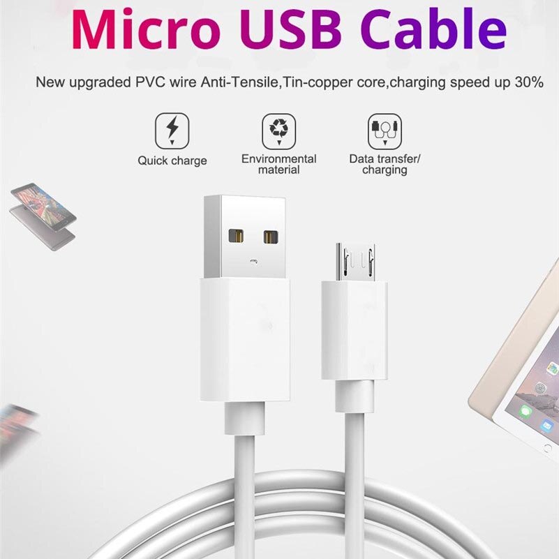 Micro USB Cable Fast Charger for Samsung S7 Edge Xiaomi Huawei Android Mobile Phone USB Data Cable Tablet USB Charging Cord - dianjiang-