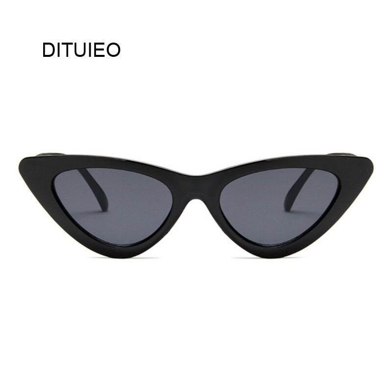 Cat Eye Women Sunglasses Fashion Luxury Brand Designer Lady Female Mirror Points Sun Glasses For Women Oculos De Sol Black - dianjiang-