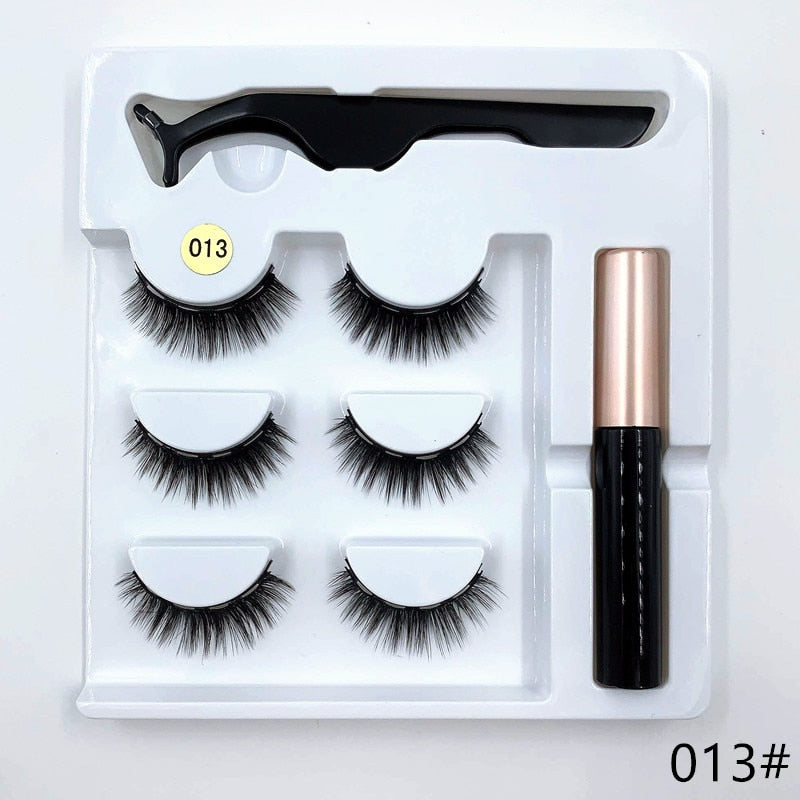 3 pairs magnetic eyelash sets, magnetic eyeliner, magnetic tweezers and false eyelash sets for extending eyelashes wholesale - dianjiang-