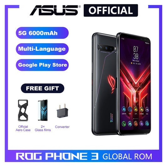 ASUS ROG Phone 3 5G Smartphone Snapdragon 865/865Plus 128GB 256GB Rom 6000mAh NFC Android Q 144Hz FHD+ AMOLED Gaming phone ROG3 - dianjiang-