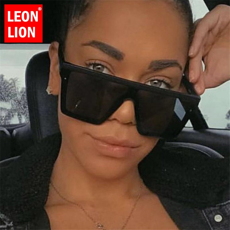 LEONLION Classic Vintage Square Sunglasses Woman Siamese Oversized Sunglasses Woman/Men Retro Sunglasses Lentes De Sol Mujer - dianjiang-