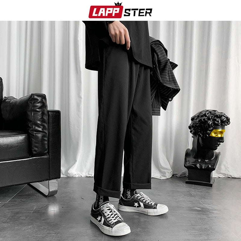 LAPPSTER Mens Black Korean Harem Pants 2020 Japanese Streetwear Joggers Harajuku Sweatpants Hip Hop Casual Trousers Plus Size - dianjiang-