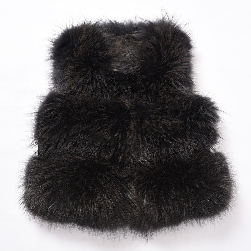 2020 New Arrivals Women Real Raccoon Fur Vest Winter Thick Warm Fashion Gilet Waistcoat New 3 Rows S1150A - dianjiang-