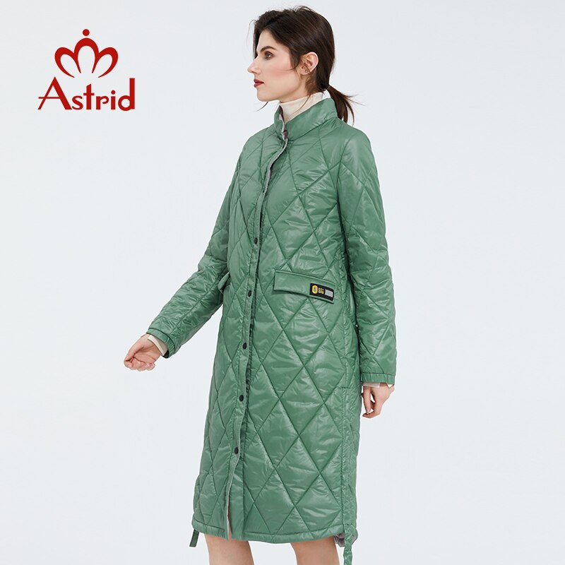 Astrid 2020 Spring Women Parka Coat Warm Jacket Women Thin Cotton Quilted Coat  Standing Collar New Collection  big size ZM-7214 - dianjiang-