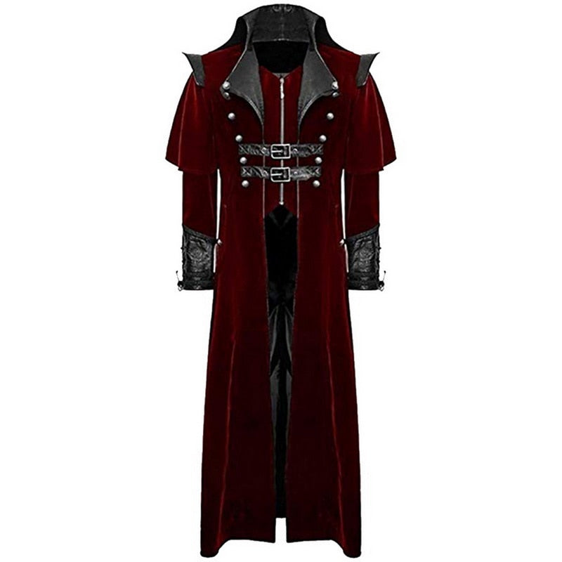 Oeak Mens Medieval Retro Jacket Gothic Frock Coat Tuxedo Halloween Formal Costume 2019 New Mens Steampunk Oversize Coats S-5XL - dianjiang-