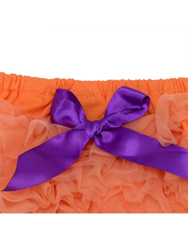 Halloween 3-piece Baby Girls Pumpkin Romper+Tutu-Shorts+Headband - dianjiang-