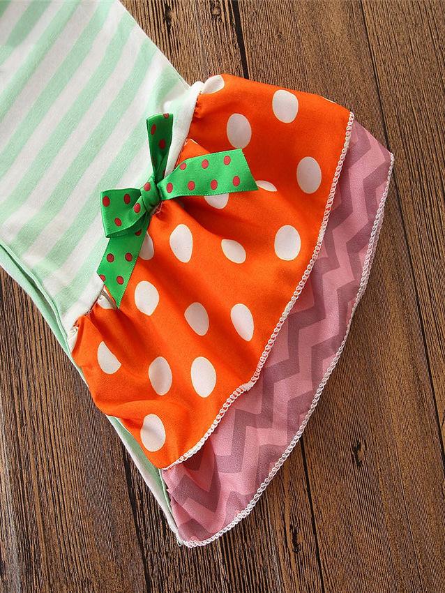 Halloween Baby Girl Jumpsuit Bow Pumpkin Striped - dianjiang-