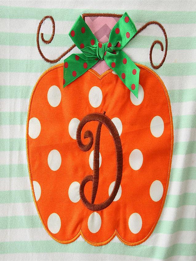 Halloween Baby Girl Jumpsuit Bow Pumpkin Striped - dianjiang-