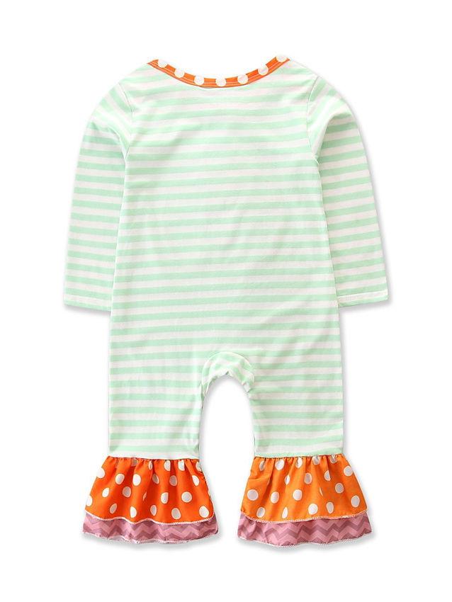 Halloween Baby Girl Jumpsuit Bow Pumpkin Striped - dianjiang-