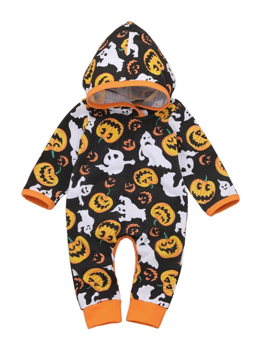Halloween Ghost Pumpkin Infant Baby Hoodie Overall - dianjiang-