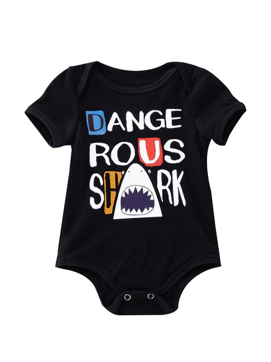 Halloween Letters Print Baby Black Romper Onesies - dianjiang-