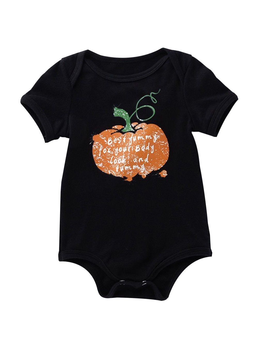 Halloween Letters Print Baby Black Romper Onesies - dianjiang-