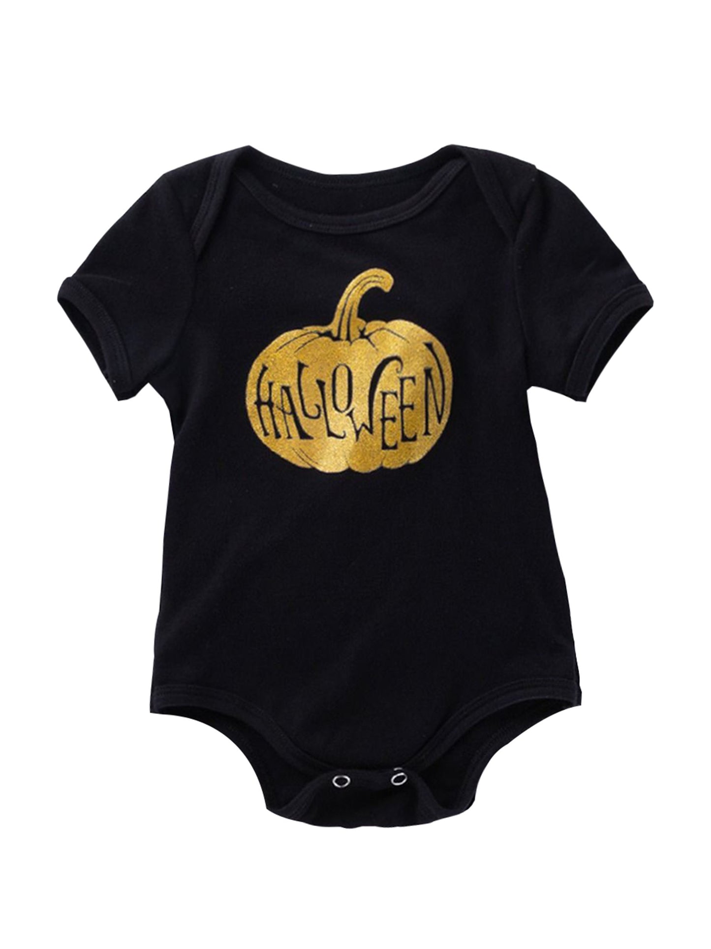 Halloween Letters Print Baby Black Romper Onesies - dianjiang-