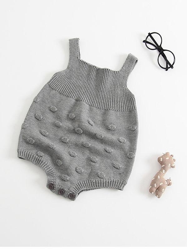 Handcrafted Bubbles Cotton Knitwear Baby Suspender Onesie - dianjiang-