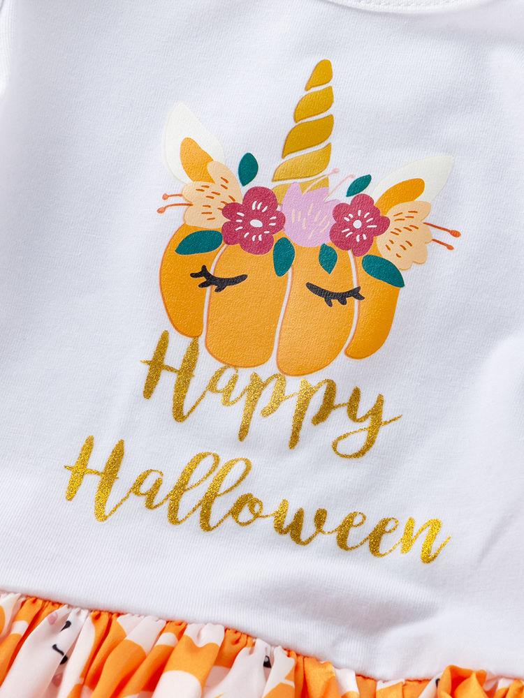 Happy Halloween 2-Piece Romper Dress + Headband - dianjiang-