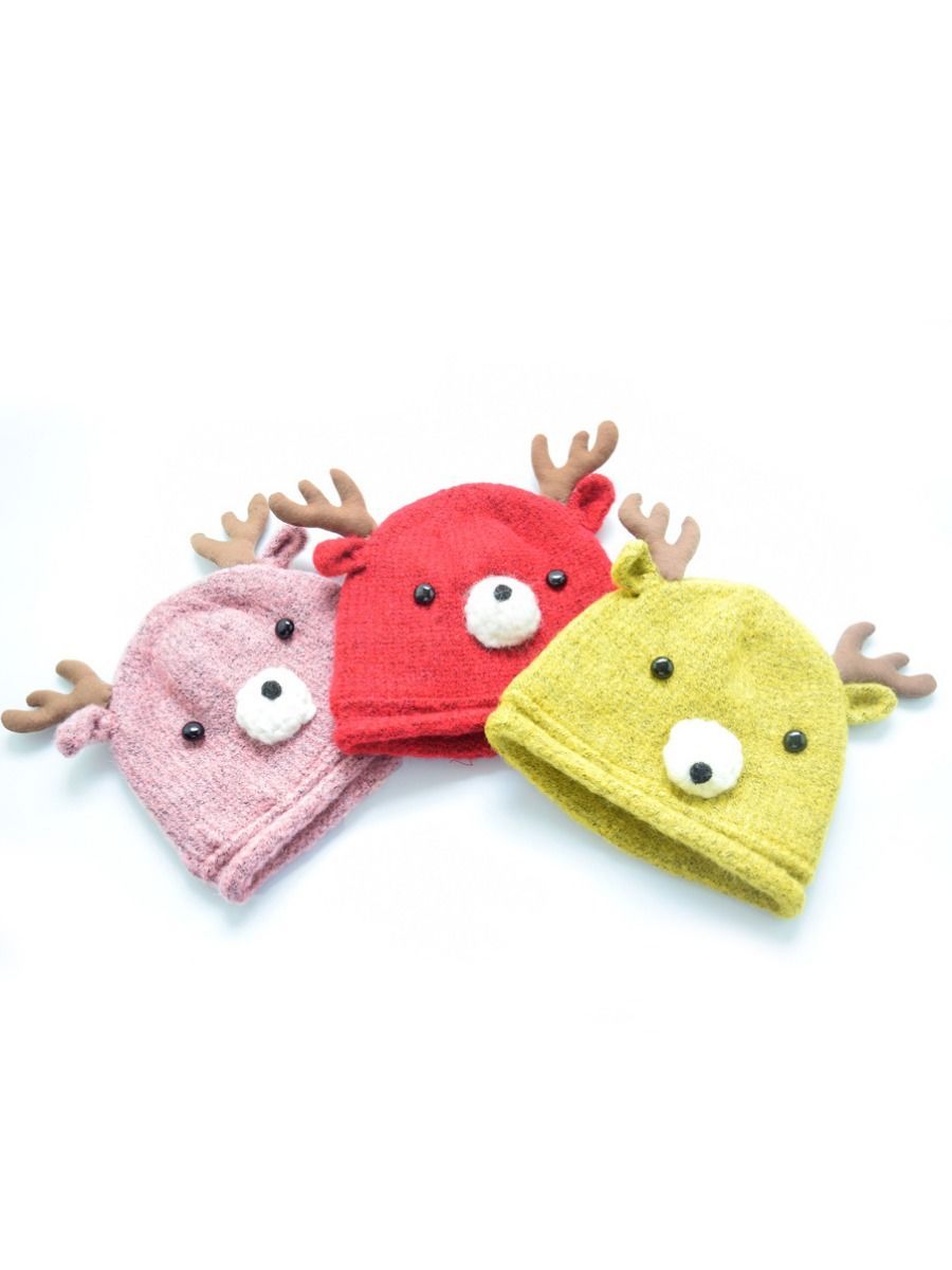 Reindeer Christmas Knitted Beanie Hat for Baby Boys Girls - dianjiang-