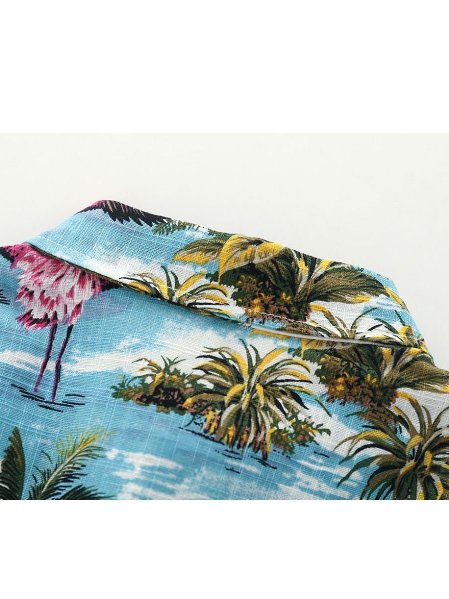 Hawaiian Style Long Sleeves Shirt Baby Little Boys Beach Clothes - dianjiang-