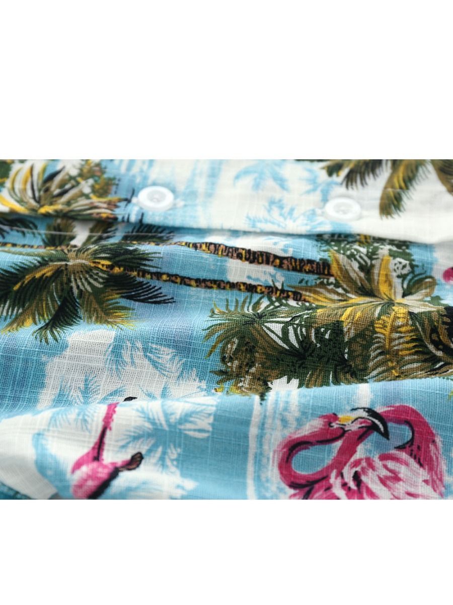 Hawaiian Style Long Sleeves Shirt Baby Little Boys Beach Clothes - dianjiang-