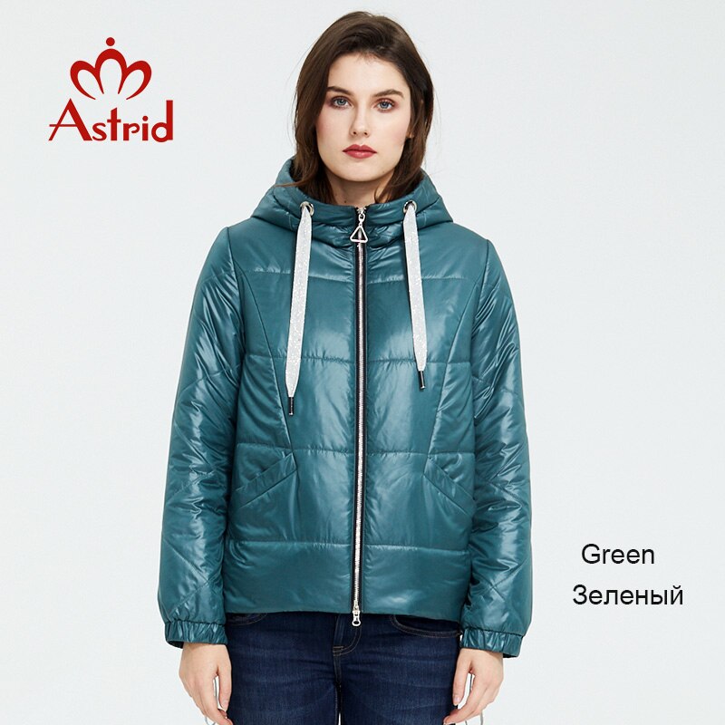 Astrid 2020 Spring Women Parka  Tide brand  Coat Warm Jacket  Bright Women's Jacket Thin Cotton  Casual  Short  big size ZM-3555 - dianjiang-