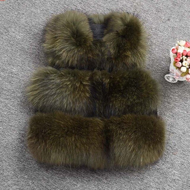 2020 New Arrivals Women Real Raccoon Fur Vest Winter Thick Warm Fashion Gilet Waistcoat New 3 Rows S1150A - dianjiang-