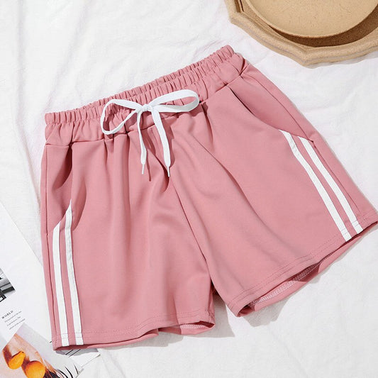 Sports woman's Shorts  Summer New four Color Anti Emptied Drawstring Skinny Short Casual Lady Elastic Waist Beach Correndo Short - dianjiang-