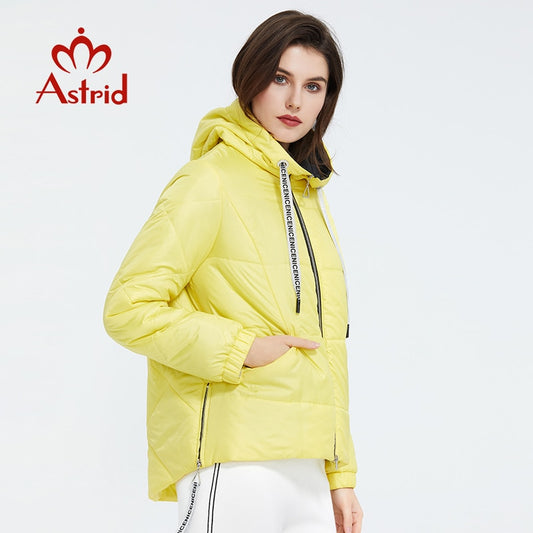 Astrid 2020 Spring Women Parka  Tide brand  Coat Warm Jacket  Bright Women's Jacket Thin Cotton  Casual  Short  big size ZM-3555 - dianjiang-