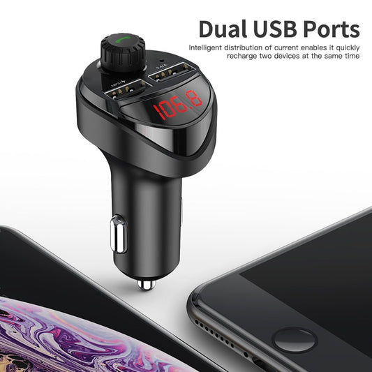 KUULAA Car Charger FM Transmitter Bluetooth Car Audio MP3 Player TF Card Car Kit 3.4A Dual USB Car Phone Charger For Xiaomi Mi - dianjiang-