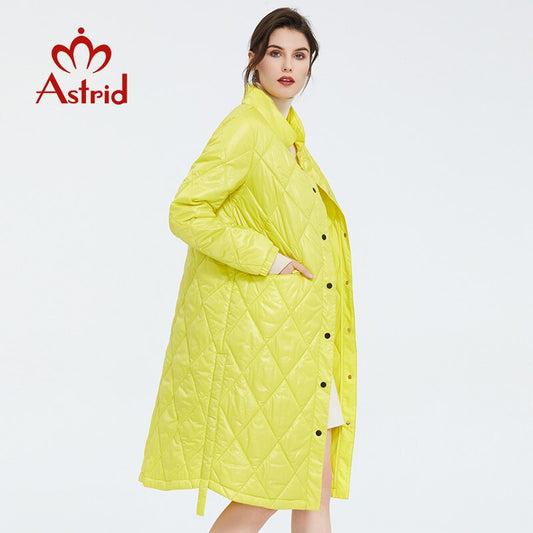 Astrid 2020 Spring Women Parka Coat Warm Jacket Women Thin Cotton Quilted Coat  Standing Collar New Collection  big size ZM-7214 - dianjiang-