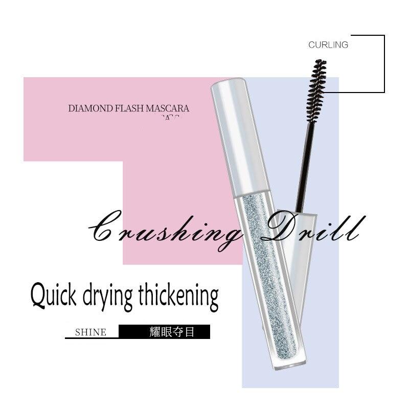 iflovedekd Sparkling Diamond Shiny Charm Mascara Waterproof eyelash professional eye liner Curling Lengthening (3ml) - dianjiang-