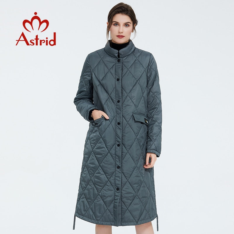 Astrid 2020 Spring Women Parka Coat Warm Jacket Women Thin Cotton Quilted Coat  Standing Collar New Collection  big size ZM-7214 - dianjiang-