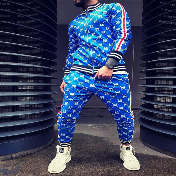 New Colorful Plaid Men Casual Zipper Set Autumn Tracksuit Set Male Sweatshirt Pocket Fashion Jackets Men Tracksuit Sets Mens set - dianjiang-