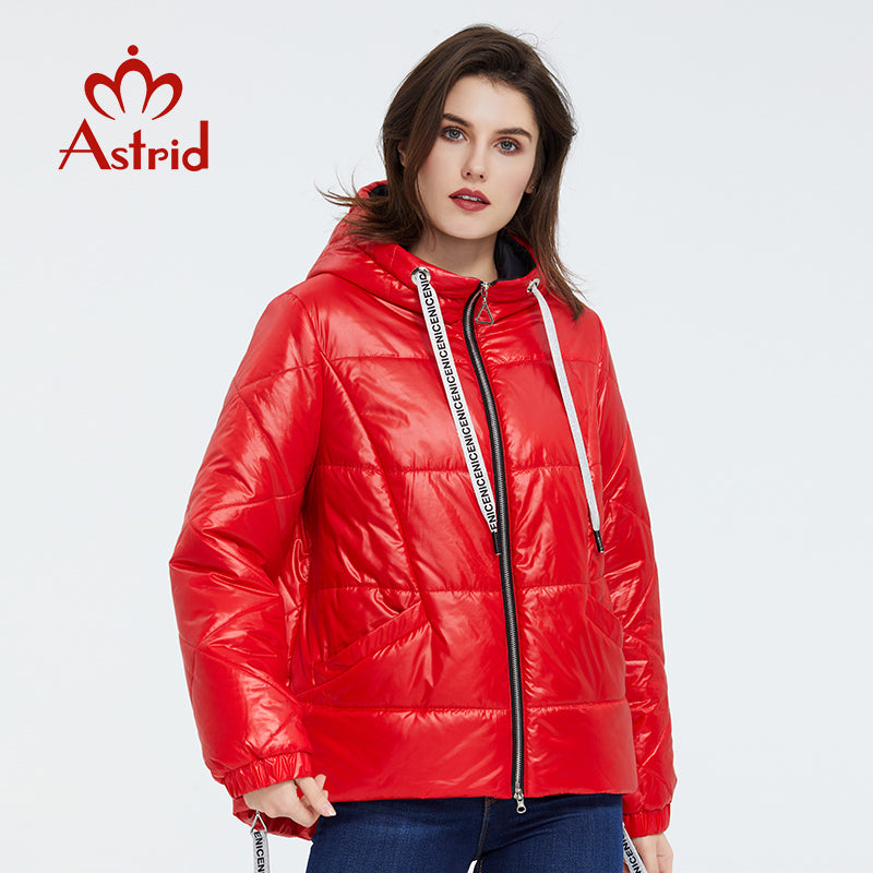 Astrid 2020 Spring Women Parka  Tide brand  Coat Warm Jacket  Bright Women's Jacket Thin Cotton  Casual  Short  big size ZM-3555 - dianjiang-