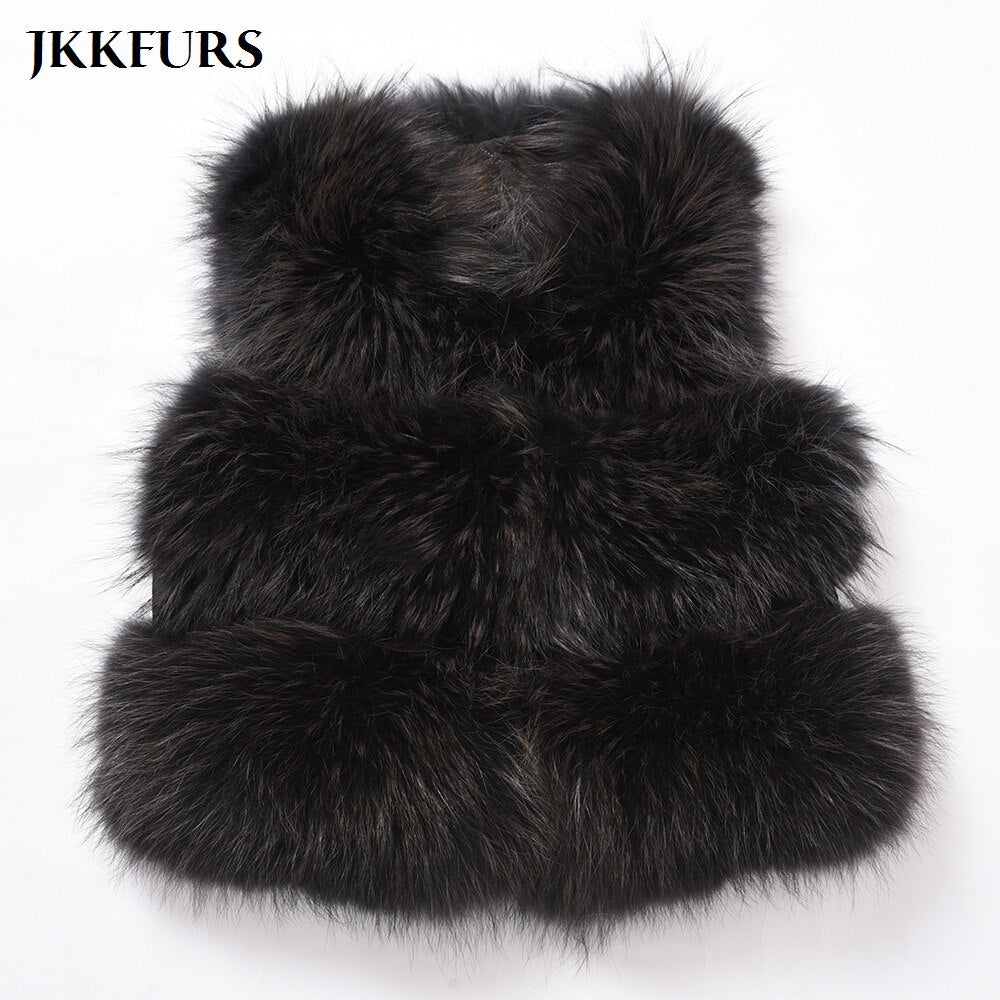 2020 New Arrivals Women Real Raccoon Fur Vest Winter Thick Warm Fashion Gilet Waistcoat New 3 Rows S1150A - dianjiang-