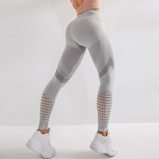 NORMOV Casual Women Leggings Fitness High Waist Push Up Patchwork Hollow Out Spandex Leggin Seamless Femme Leggings - dianjiang-