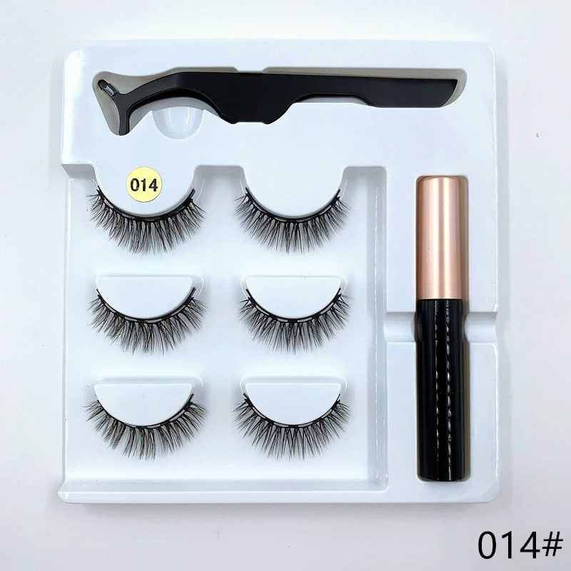 3 pairs magnetic eyelash sets, magnetic eyeliner, magnetic tweezers and false eyelash sets for extending eyelashes wholesale - dianjiang-