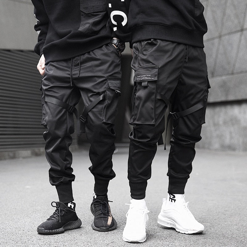 Black Hip Hop Cargo Pants Men Streetwear Fashion Cotton Joggers Sweatpants Casual Harem Trousers Summer Harajuku Tide Clothing - dianjiang-