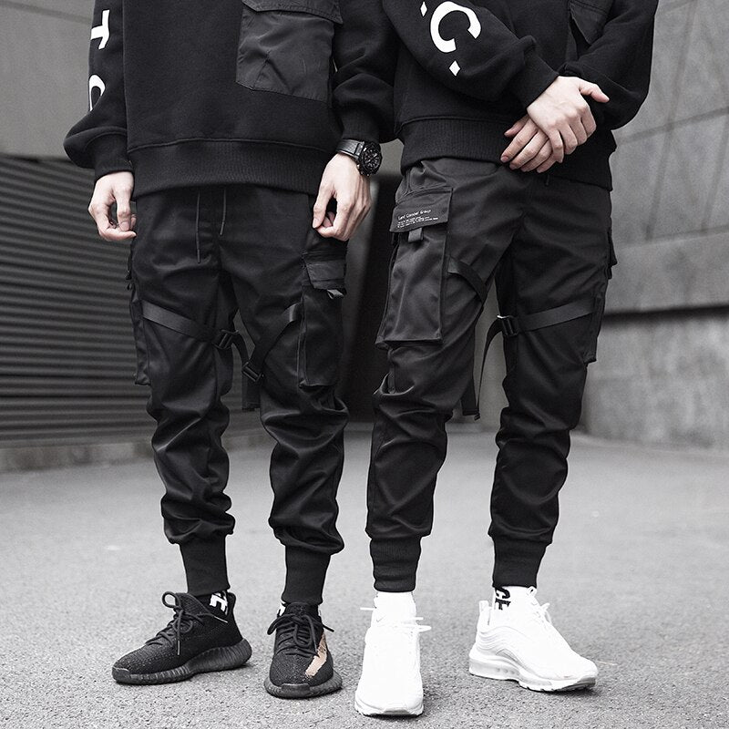 Black Hip Hop Cargo Pants Men Streetwear Fashion Cotton Joggers Sweatpants Casual Harem Trousers Summer Harajuku Tide Clothing - dianjiang-