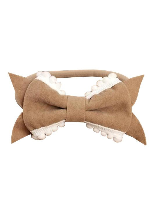 Solid Color Head-wear Cute Bow-knot Pattern Elastic Headband - dianjiang-