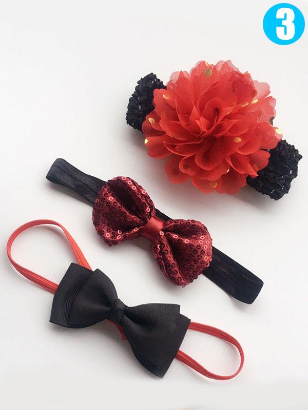 Multi Bow Flower Headband Hair Accessory Set - dianjiang-