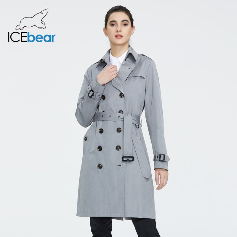 ICEbear 2020 Women spring lapel windbreaker fashion double breasted women's trench coat quality women clothing GWF20023D - dianjiang-