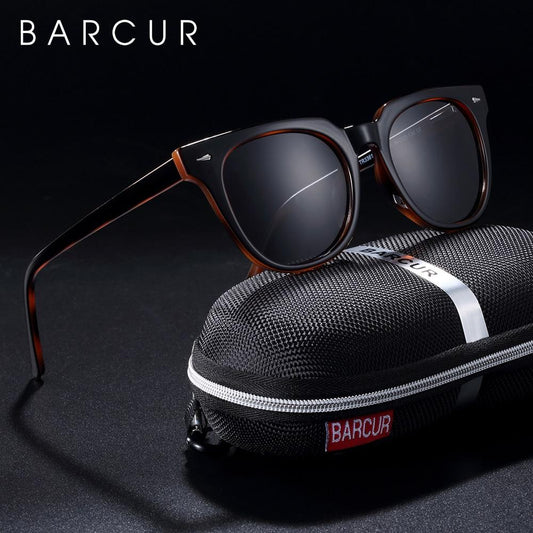 BARCUR Original TR90 Sunglasses for Men Polarized Women Square Sun glasses Transparent Oculos lunette de soleil femme - dianjiang-