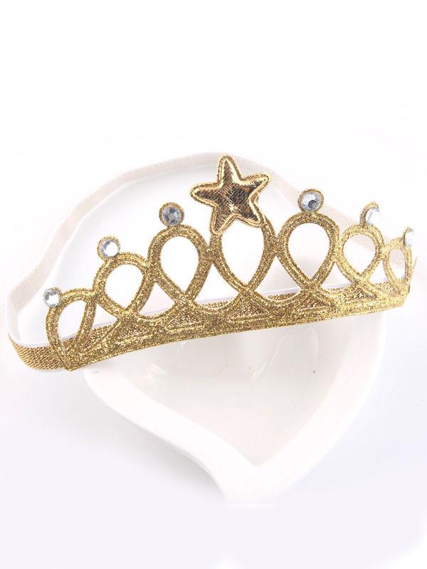 Hollow Out Head Wear 3D Star Rhinestones Crown Hairband - dianjiang-