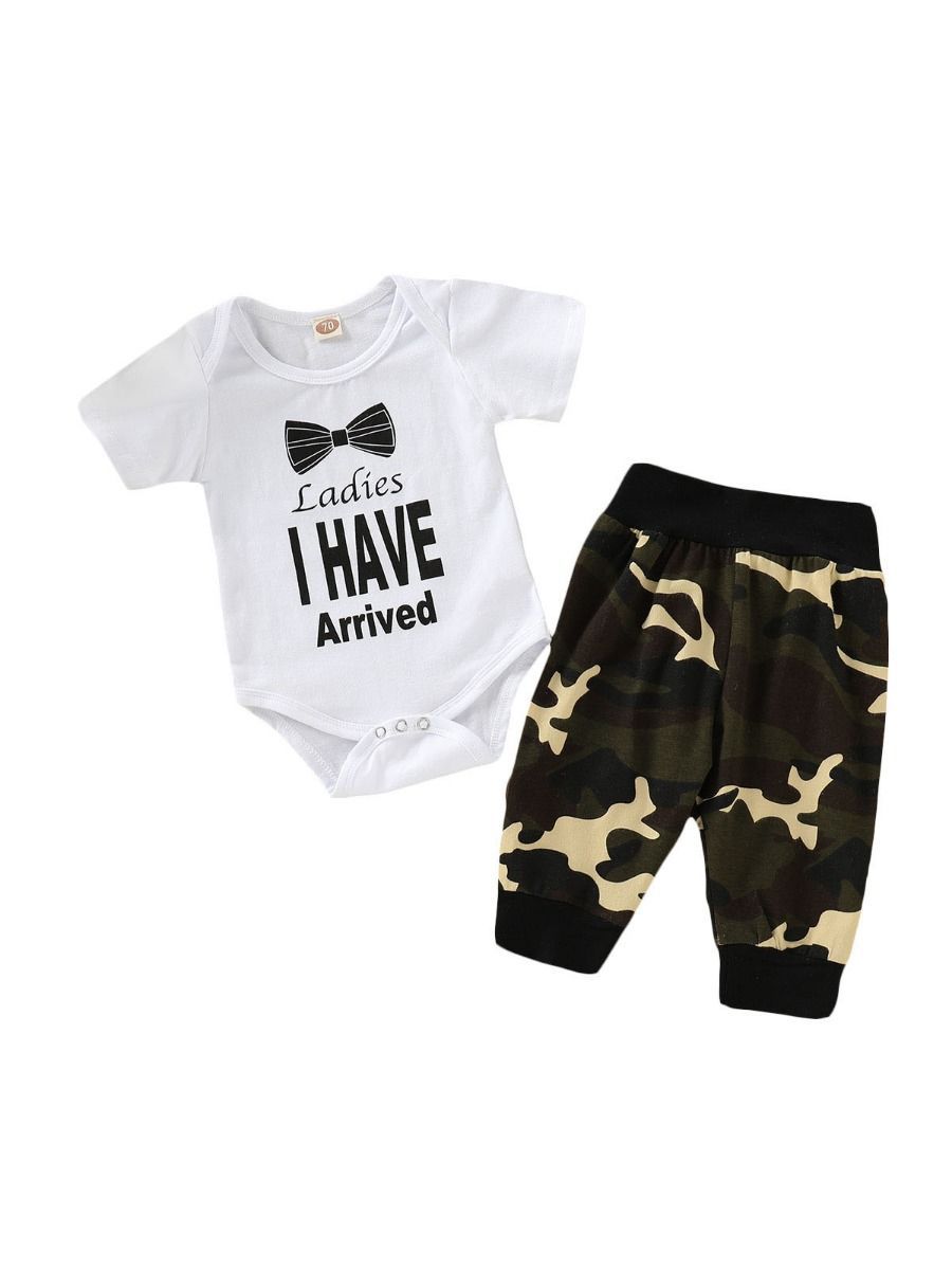 Infant Baby 2-Piece Outfit Bodysuit+Camo Trousers - dianjiang-